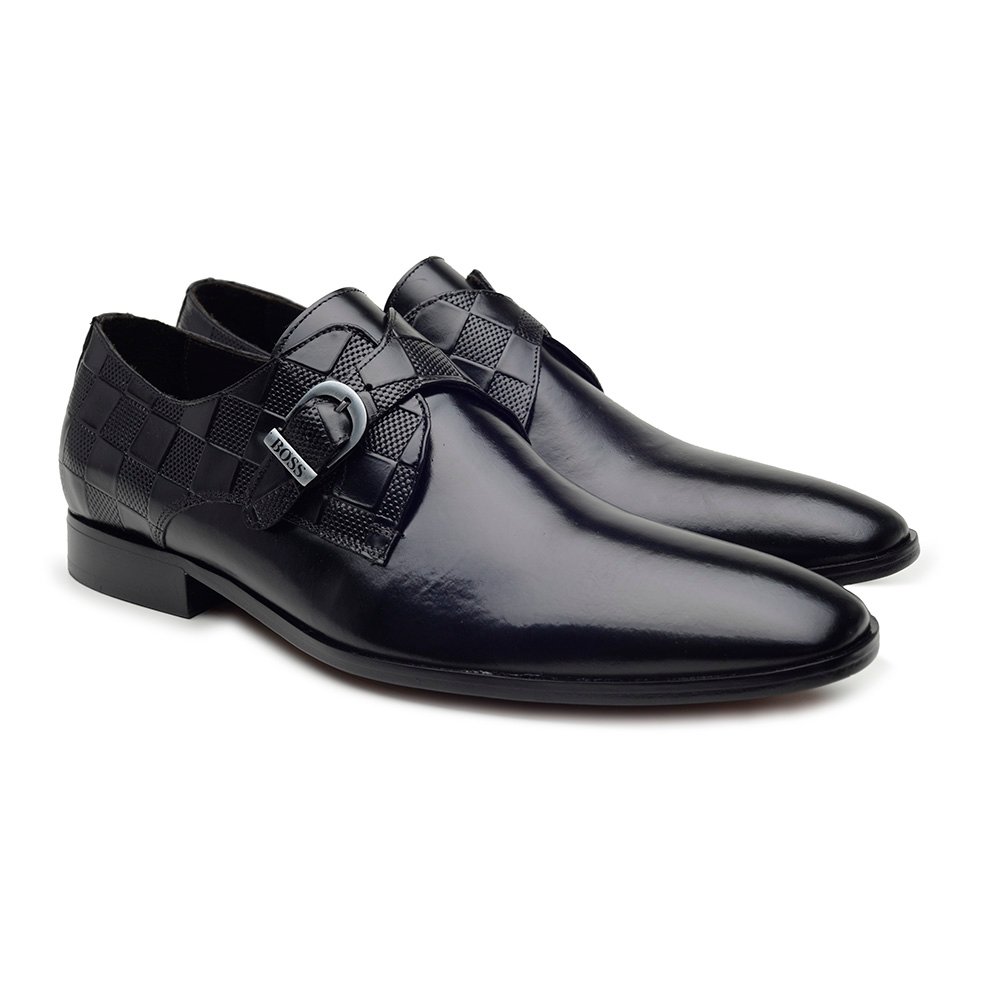Sapato HB Monk Strap Aiken Preto