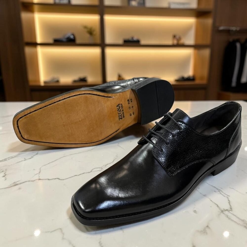 Sapato Social Zegna Moscoloni Preto