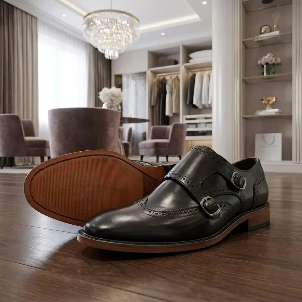 Monk Strap LV Visconti Preto