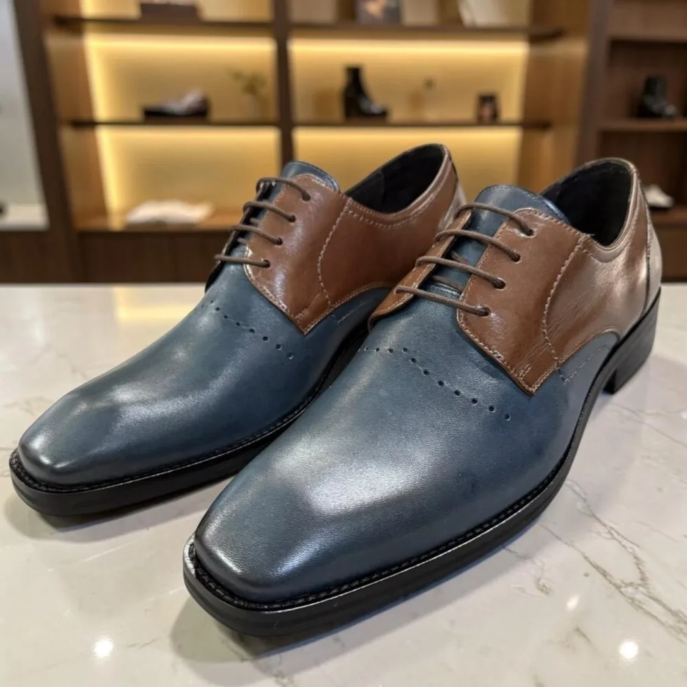 Sapato Social Zegna Imperialeno Navy Moss